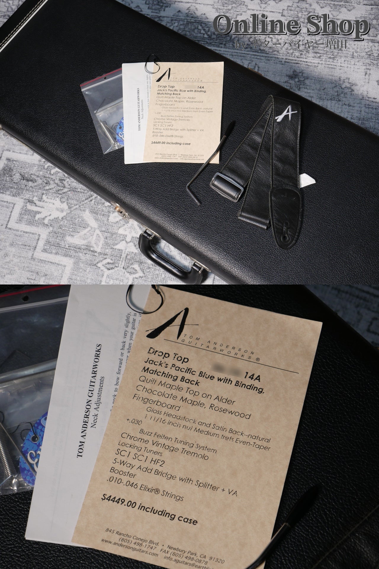 USED 2014 Tom Anderson Drop Top Jack's Pacific Blue with Binding