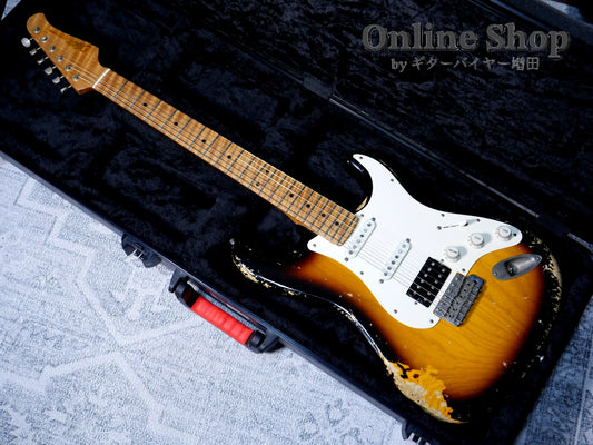 USED 2022 Xotic XSC-2 "5A Flame Maple Neck" 2-Tone Burst / Maple Heavy Aged