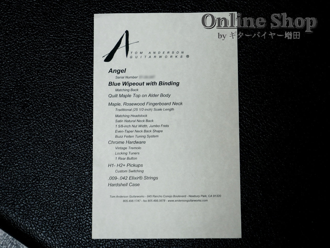 USED 2024 Tom Anderson Angel Blue Wipeout with Binding