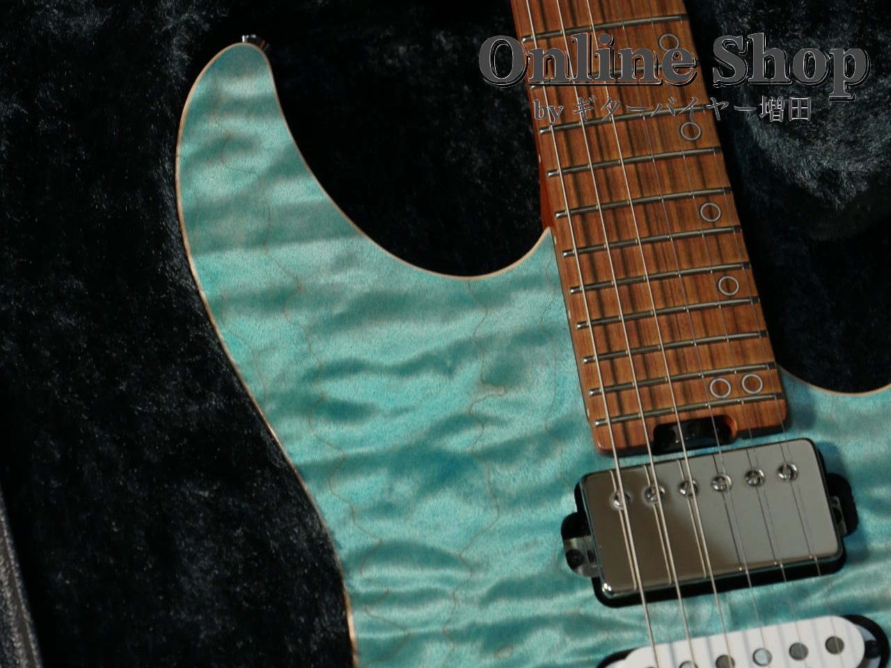 USED 2022 Schecter Exceed EX-5B-24-CTM-VTR 5A Quilted Maple & Pau Ferro Neck Calibean Blue / Trans White