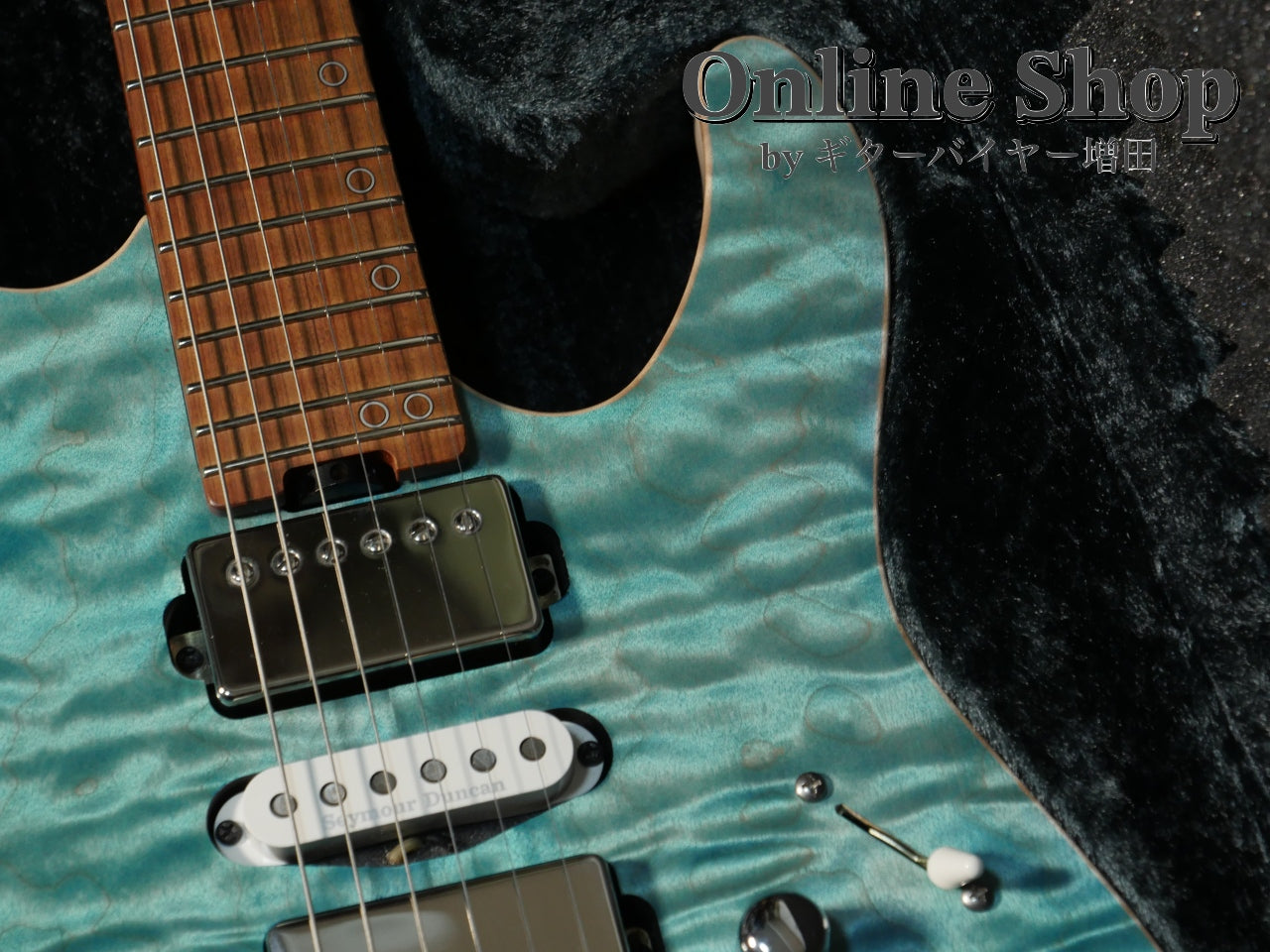USED 2022 Schecter Exceed EX-5B-24-CTM-VTR 5A Quilted Maple & Pau Ferro Neck Calibean Blue / Trans White
