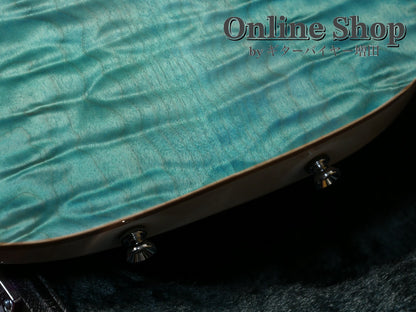 USED 2022 Schecter Exceed EX-5B-24-CTM-VTR 5A Quilted Maple & Pau Ferro Neck Calibean Blue / Trans White