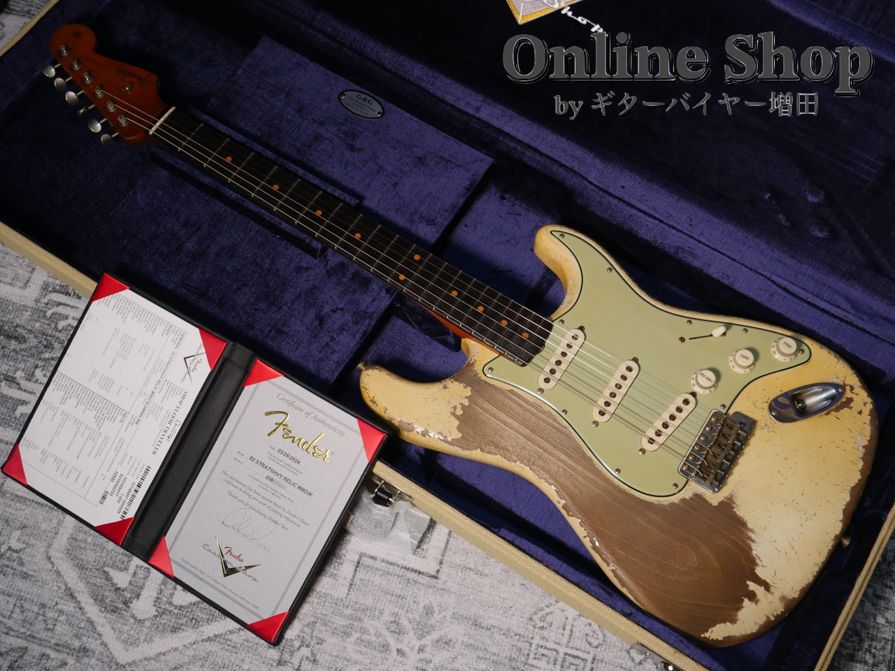 USED 2024 Fender Custom Shop MBS "Dale Wilson" 1962 Stratocaster Heavy Relic Aged Olympic White