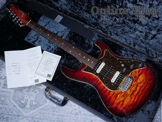 USED 2017 Freedom Custom Guitar Research Hydra 2-Point "Premium Quilt Maple" 日の出(HD)/MH