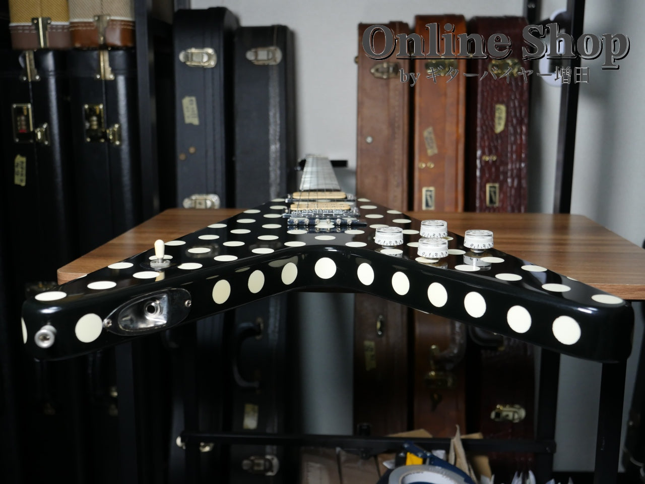 USED 1990s Fernandes FV-105RR BL-W Polka Dots