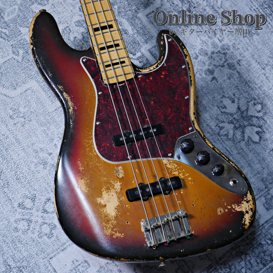 VINTAGE 1973 Fender Jazz Bass "Black Inlay & Binding" Sunburst