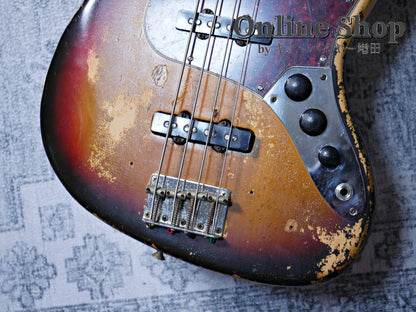 VINTAGE 1973 Fender Jazz Bass "Black Inlay & Binding" Sunburst