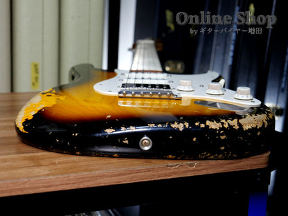 USED 2022 Xotic XSC-2 "5A Flame Maple Neck" 2-Tone Burst / Maple Heavy Aged