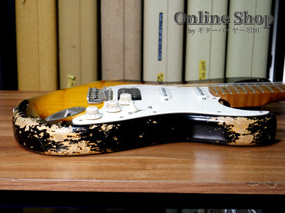 USED 2022 Xotic XSC-2 "5A Flame Maple Neck" 2-Tone Burst / Maple Heavy Aged