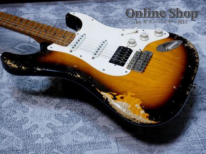 USED 2022 Xotic XSC-2 "5A Flame Maple Neck" 2-Tone Burst / Maple Heavy Aged