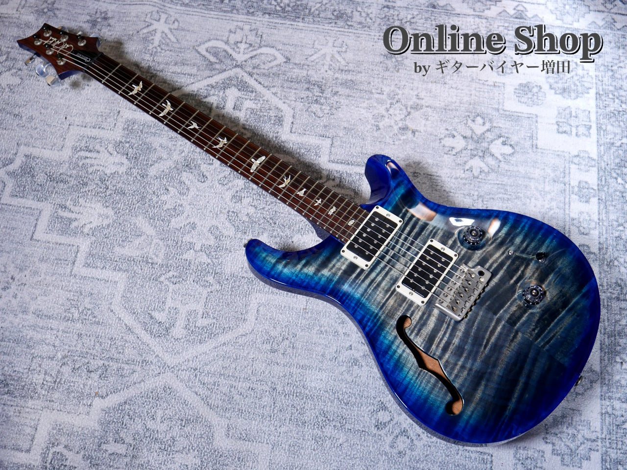 USED 2014 Paul Reed Smith Custom 24 Semi-hollow 10Top Faded Blue Burst