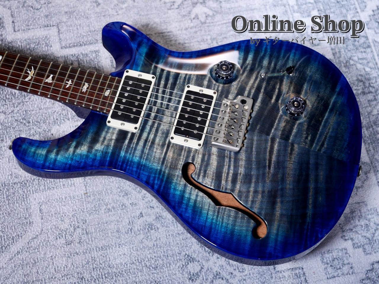 USED 2014 Paul Reed Smith Custom 24 Semi-hollow 10Top Faded Blue Burst