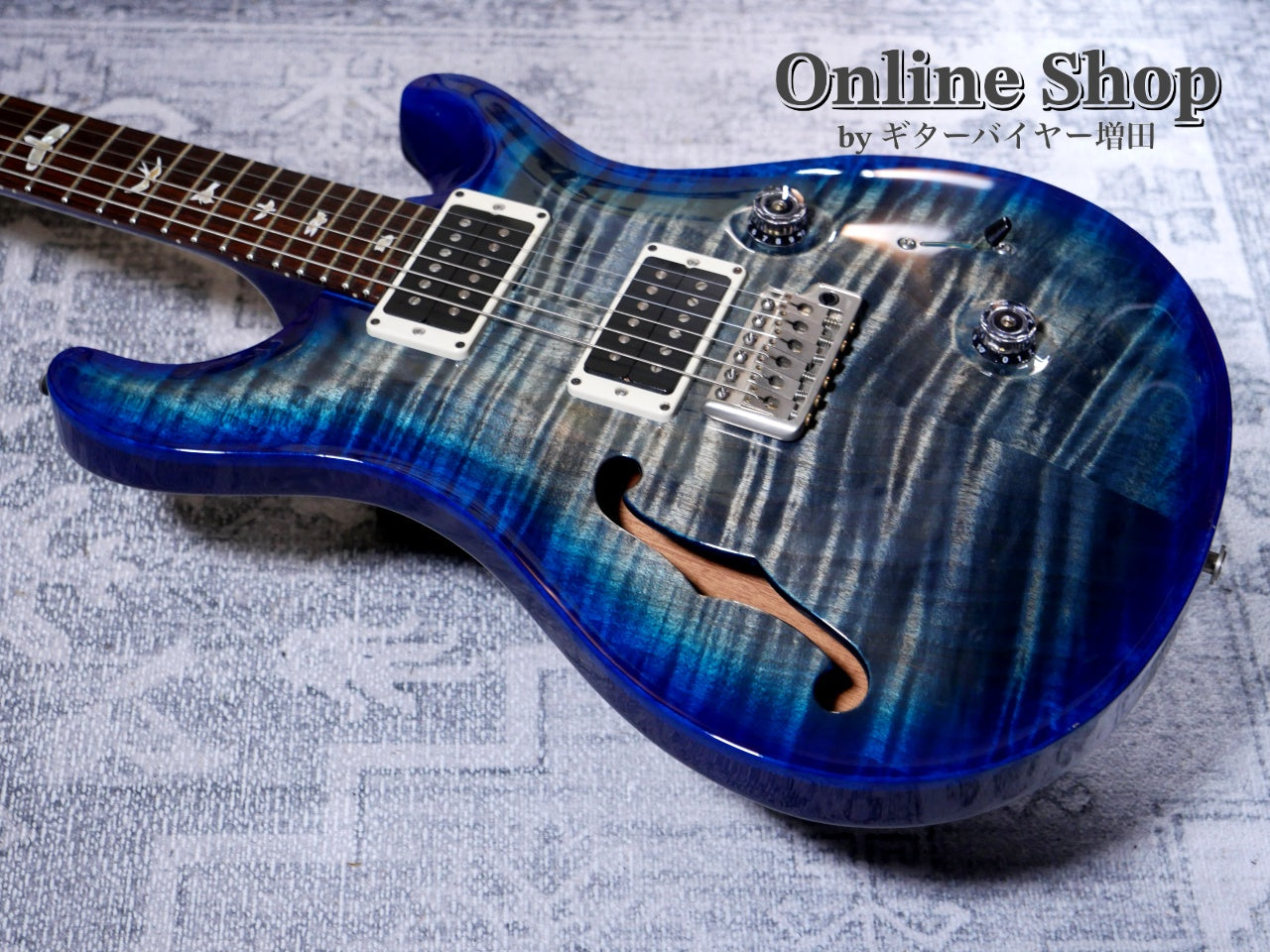 USED 2014 Paul Reed Smith Custom 24 Semi-hollow 10Top Faded Blue Burst