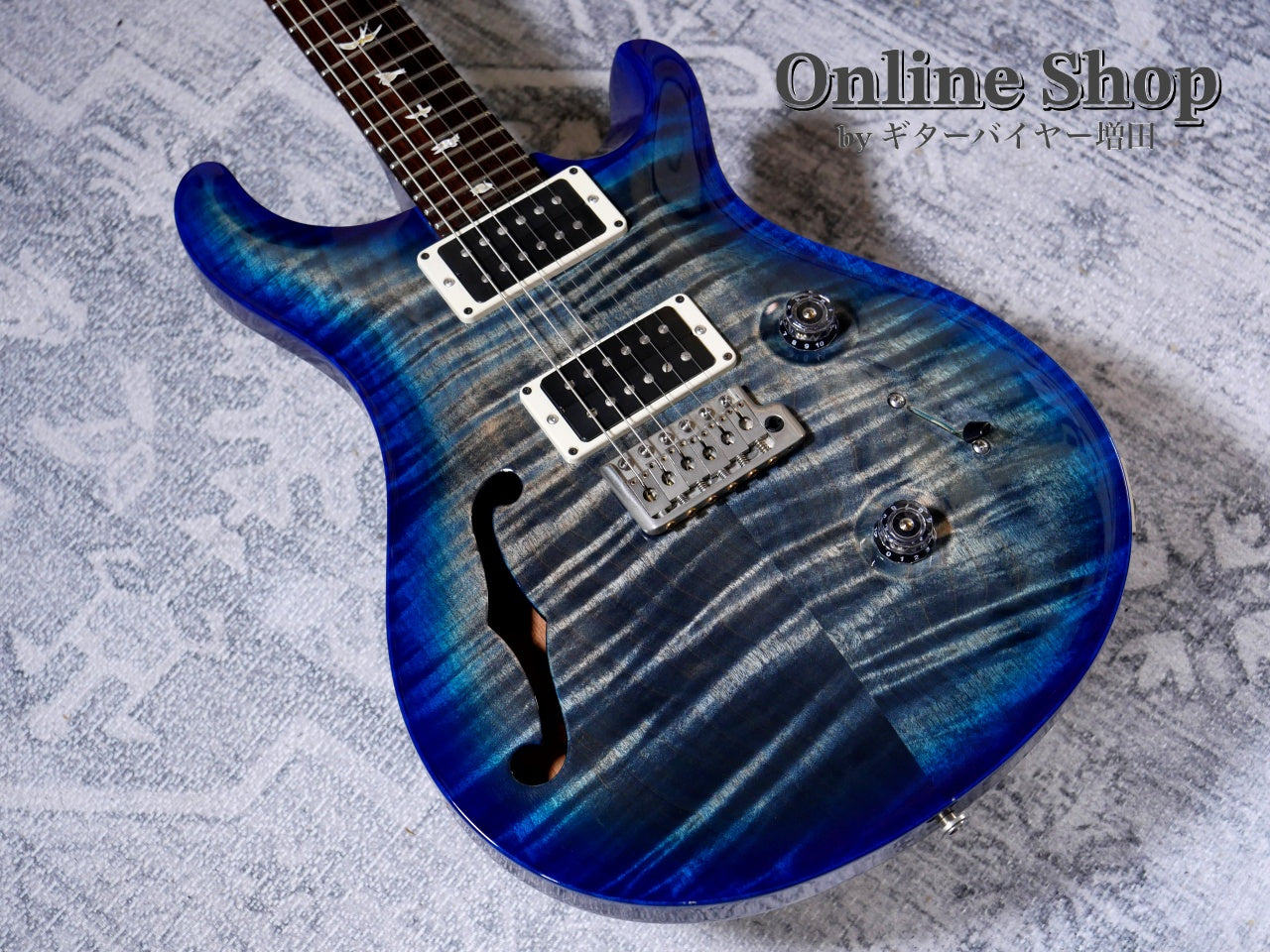 USED 2014 Paul Reed Smith Custom 24 Semi-hollow 10Top Faded Blue Burst