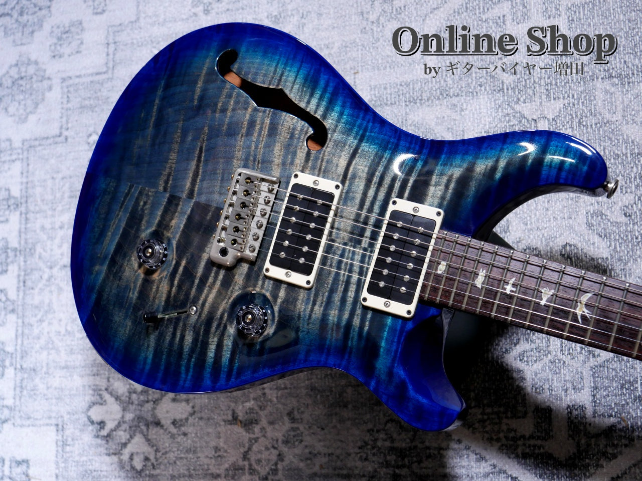 USED 2014 Paul Reed Smith Custom 24 Semi-hollow 10Top Faded Blue Burst