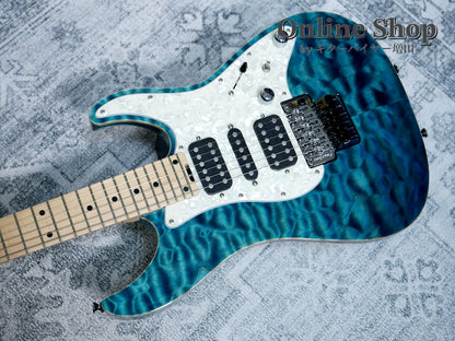 USED 2018 Schecter EX-24-CTM-FRT "Exceed" 4A Grade Indigo Light Blue / Maple