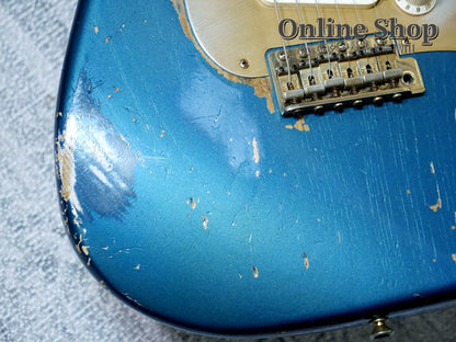 USED 2012 Fender Custom Shop Limited Edition 1956 Stratocaster Relic Aged Lake Placid Blue