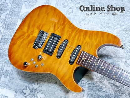 USED 2000 Tom Anderson Drop Top "Brazilian Rosewood" Translucent Amber Burst with Binding