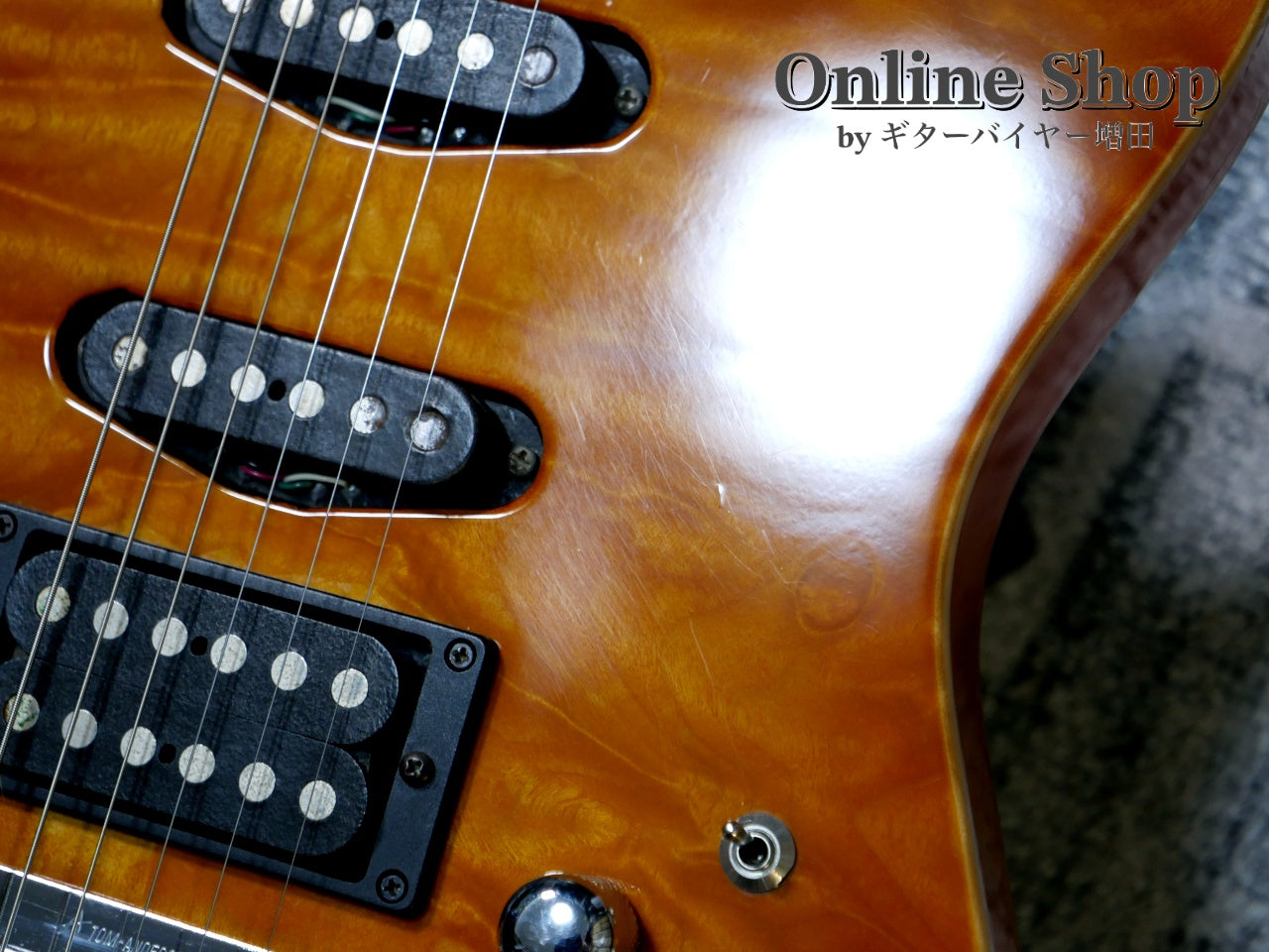 USED 2000 Tom Anderson Drop Top "Brazilian Rosewood" Translucent Amber Burst with Binding