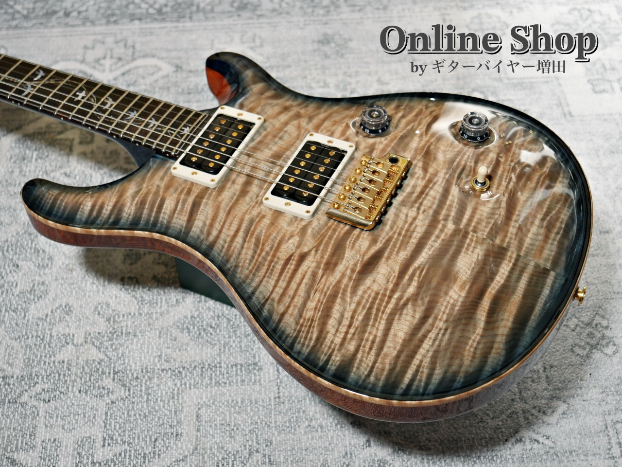 USED 2015 Paul Reed Smith Private Stock #5766 Custom 24 "Brazilian Rosewood Fingerboard" Turquoise Smoked Burst