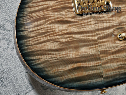 USED 2015 Paul Reed Smith Private Stock #5766 Custom 24 "Brazilian Rosewood Fingerboard" Turquoise Smoked Burst
