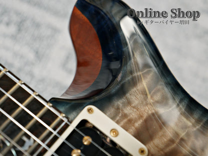 USED 2015 Paul Reed Smith Private Stock #5766 Custom 24 "Brazilian Rosewood Fingerboard" Turquoise Smoked Burst