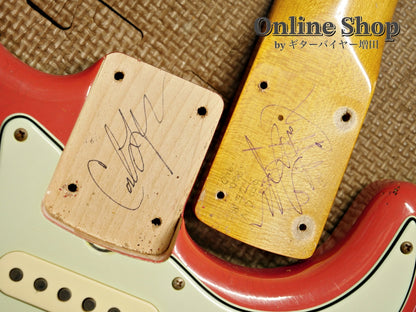 USED 2019 Fender Custom Shop MBS "Carlos Lopez" 1963 Stratocaster Relic "Reverse Headstock" Fiesta Red Over 3-Color Sunburst
