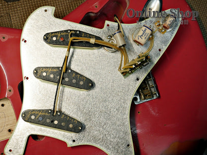 USED 2019 Fender Custom Shop MBS "Carlos Lopez" 1963 Stratocaster Relic "Reverse Headstock" Fiesta Red Over 3-Color Sunburst