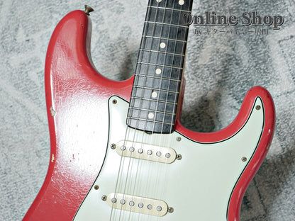 USED 2019 Fender Custom Shop MBS "Carlos Lopez" 1963 Stratocaster Relic "Reverse Headstock" Fiesta Red Over 3-Color Sunburst