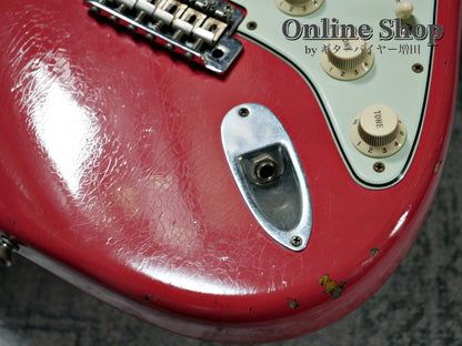 USED 2019 Fender Custom Shop MBS "Carlos Lopez" 1963 Stratocaster Relic "Reverse Headstock" Fiesta Red Over 3-Color Sunburst