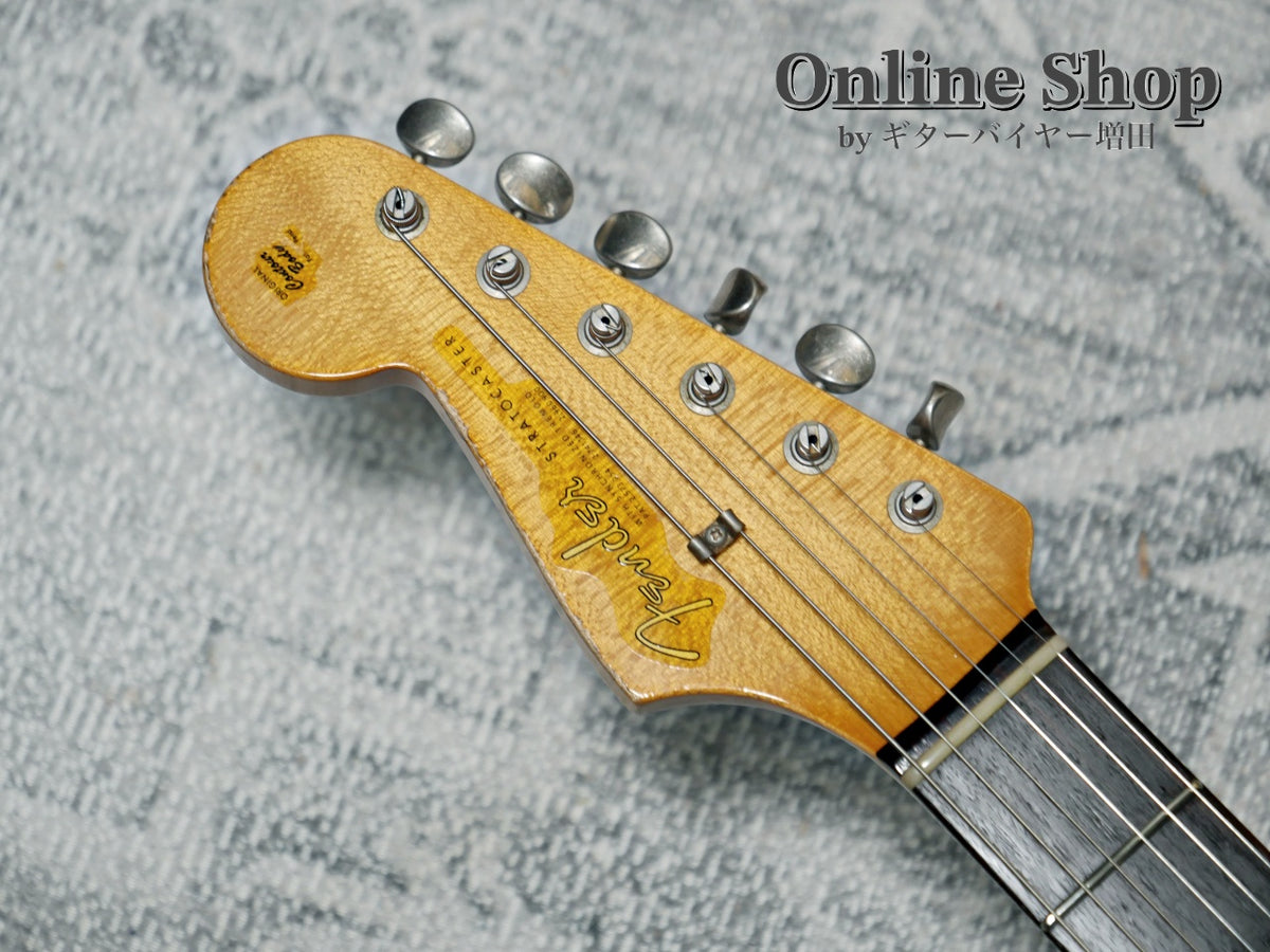 USED 2019 Fender Custom Shop MBS "Carlos Lopez" 1963 Stratocaster Relic "Reverse Headstock" Fiesta Red Over 3-Color Sunburst