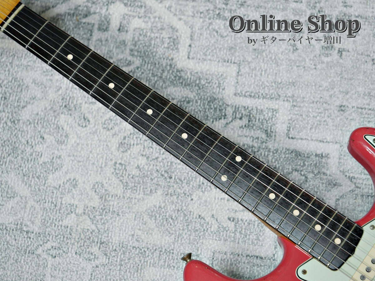 USED 2019 Fender Custom Shop MBS "Carlos Lopez" 1963 Stratocaster Relic "Reverse Headstock" Fiesta Red Over 3-Color Sunburst