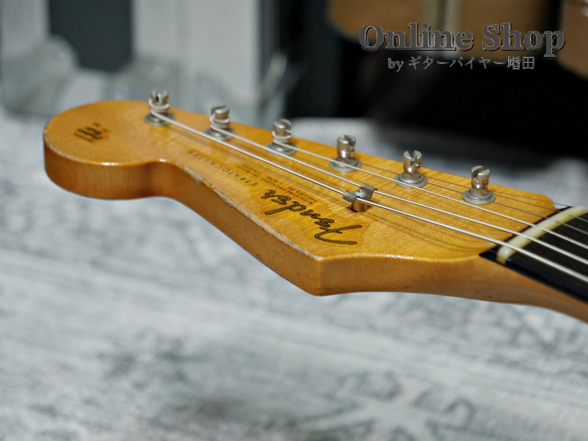 USED 2019 Fender Custom Shop MBS "Carlos Lopez" 1963 Stratocaster Relic "Reverse Headstock" Fiesta Red Over 3-Color Sunburst