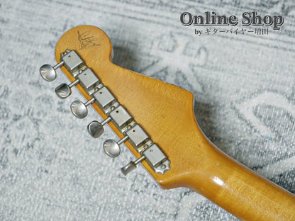 USED 2019 Fender Custom Shop MBS "Carlos Lopez" 1963 Stratocaster Relic "Reverse Headstock" Fiesta Red Over 3-Color Sunburst