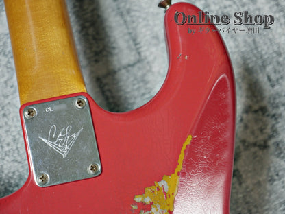 USED 2019 Fender Custom Shop MBS "Carlos Lopez" 1963 Stratocaster Relic "Reverse Headstock" Fiesta Red Over 3-Color Sunburst