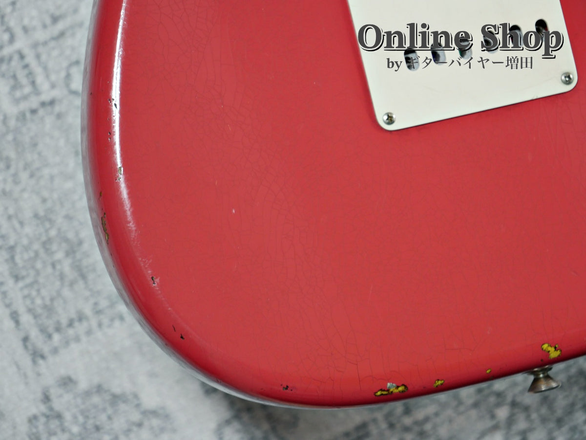 USED 2019 Fender Custom Shop MBS "Carlos Lopez" 1963 Stratocaster Relic "Reverse Headstock" Fiesta Red Over 3-Color Sunburst