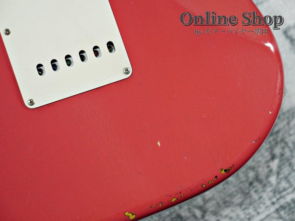 USED 2019 Fender Custom Shop MBS "Carlos Lopez" 1963 Stratocaster Relic "Reverse Headstock" Fiesta Red Over 3-Color Sunburst