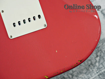 USED 2019 Fender Custom Shop MBS "Carlos Lopez" 1963 Stratocaster Relic "Reverse Headstock" Fiesta Red Over 3-Color Sunburst
