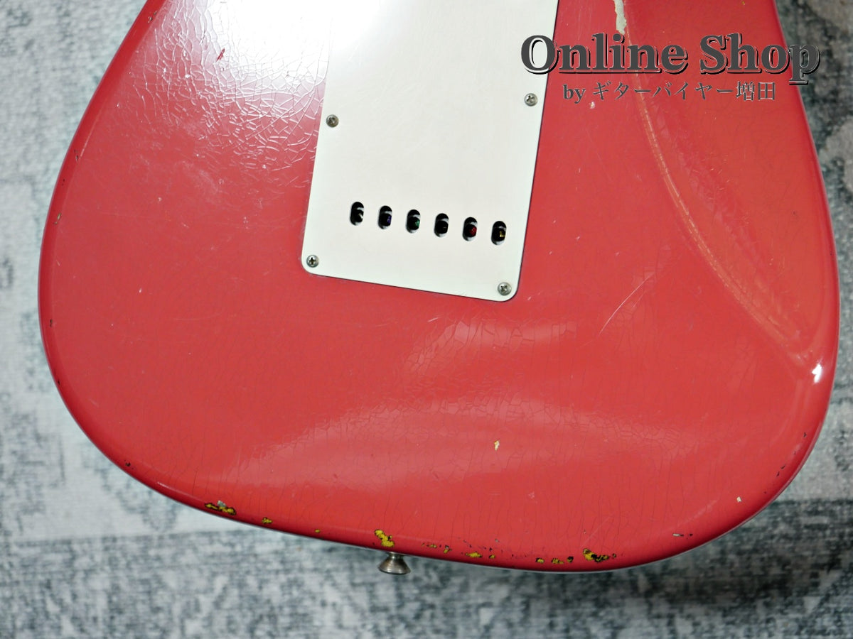 USED 2019 Fender Custom Shop MBS "Carlos Lopez" 1963 Stratocaster Relic "Reverse Headstock" Fiesta Red Over 3-Color Sunburst