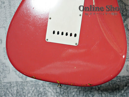 USED 2019 Fender Custom Shop MBS "Carlos Lopez" 1963 Stratocaster Relic "Reverse Headstock" Fiesta Red Over 3-Color Sunburst