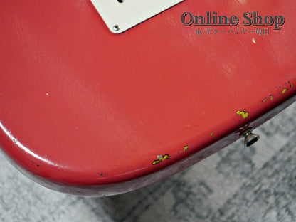 USED 2019 Fender Custom Shop MBS "Carlos Lopez" 1963 Stratocaster Relic "Reverse Headstock" Fiesta Red Over 3-Color Sunburst