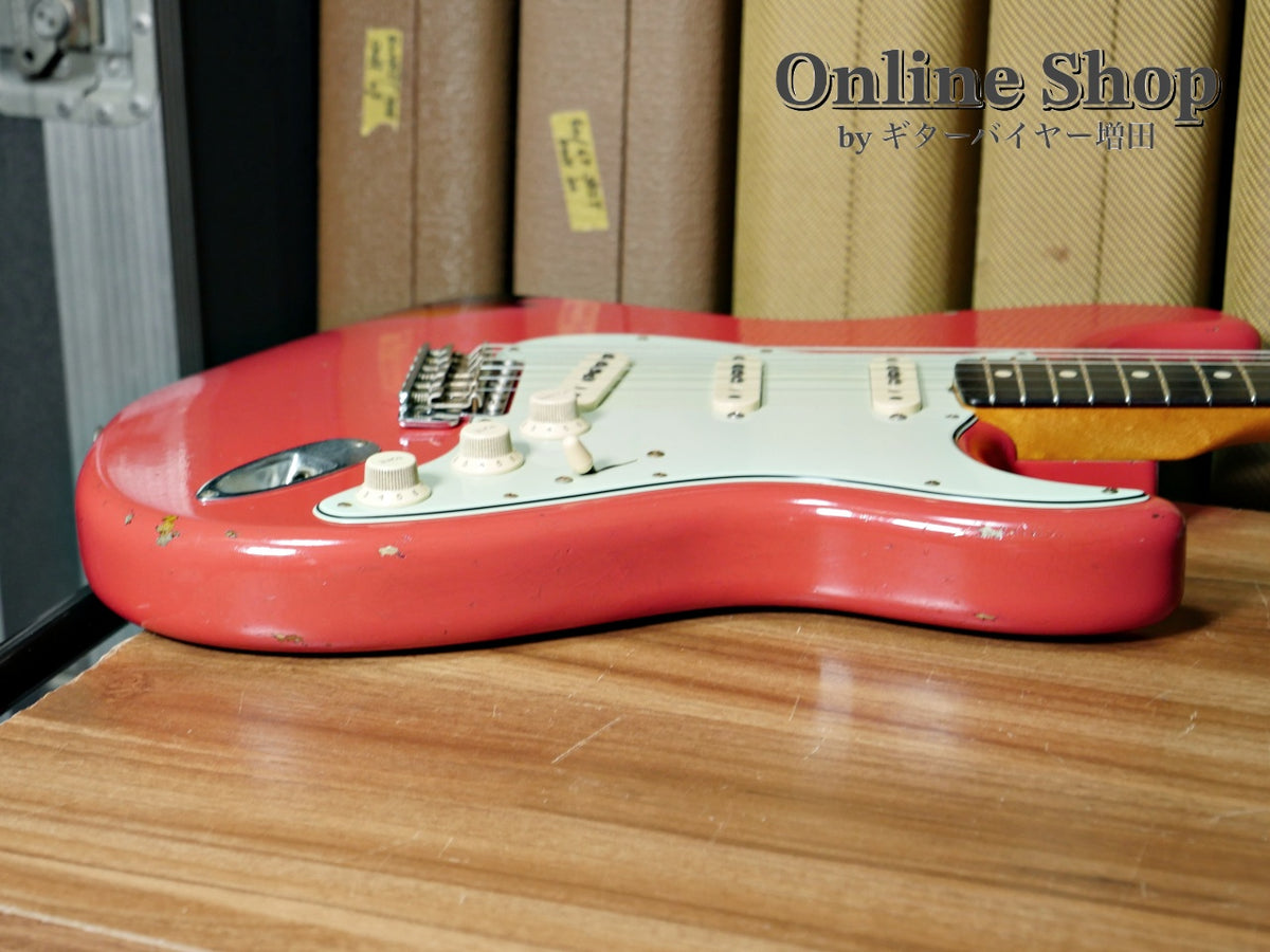 USED 2019 Fender Custom Shop MBS "Carlos Lopez" 1963 Stratocaster Relic "Reverse Headstock" Fiesta Red Over 3-Color Sunburst