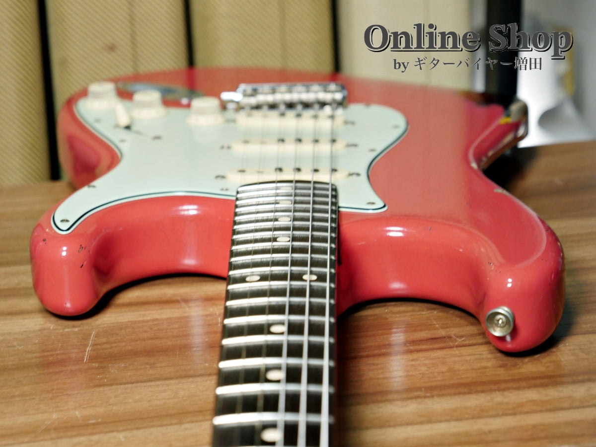 USED 2019 Fender Custom Shop MBS "Carlos Lopez" 1963 Stratocaster Relic "Reverse Headstock" Fiesta Red Over 3-Color Sunburst